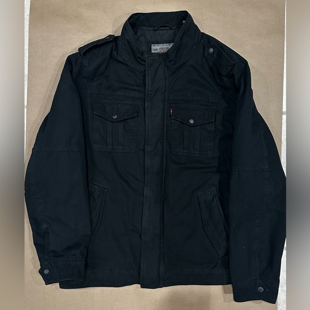 Levi’s Black Military-Style M65 Utility Jacket – Size XL - Picture 2 of 4